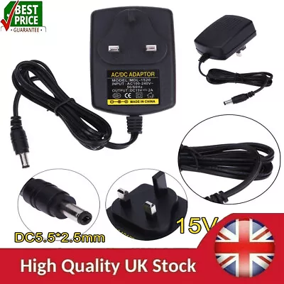 DC15V 2A Adapter AC 100V-240V To DC 15V Converter Power Supply Adapter UK • £6.99