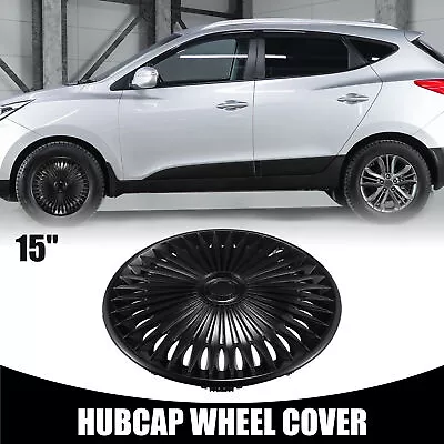 Fits 15  Universal Car Hubcap Wheel Cover Replaces Tire Rim Cap Cover Black • $119.14