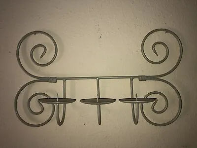 Wrought Iron Wall Candle Holder Sconces Vintage Look Sturdy Cream Color • £19.27