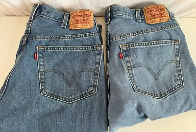 Lot Of (2) Levis 505 Men's Blue Jeans 38x32 Denim Cotton Regular Fit • $35