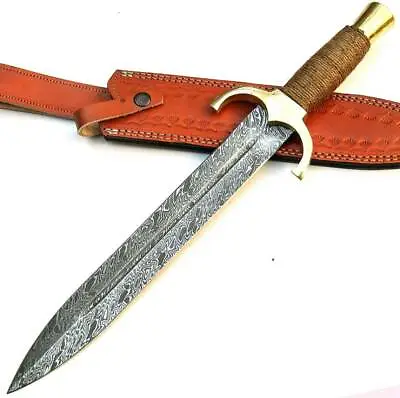 Custom Handmade Hand Forged Damascus Steel Viking Dagger Hunting Dagger Knife • $112