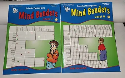 ***(Lot Of 2) Mind Bender - Deductive Thinking Skills Workbooks (Grades 7-12)*** • $19.95