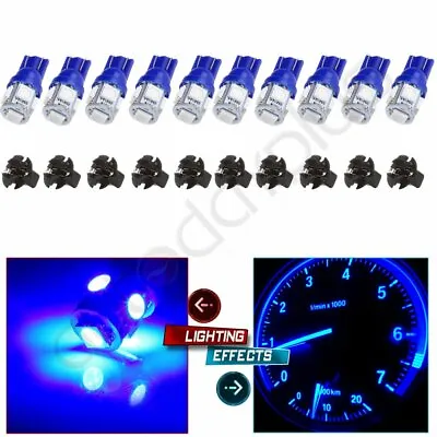 10Pcs Blue T10 LED 168 194 1/2  Socket Cluster Dash Instrument Panel Light Bulb • $9.81