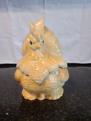 Vintage Atlantic Mold Rooster Beige Glazed Cookie Jar 1966 • $28.95