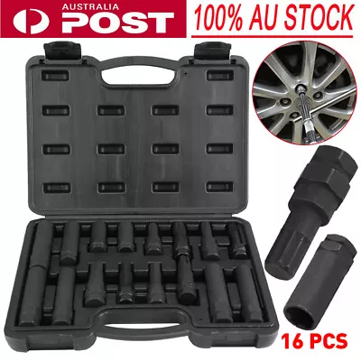 16pcs Security Locking Key Lug Nut Master Pro Socket Set Tool Kit Wheel Removal • $56.99