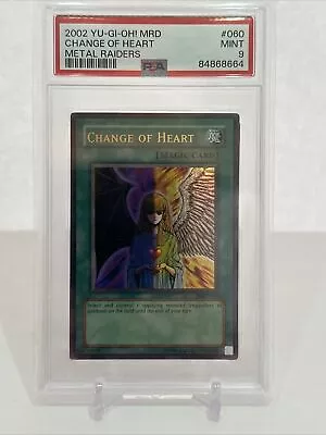 2002 Yu-Gi-Oh!  Yugioh Metal Raiders Change Of Heart MRD 060 PSA 9🔥 • $19.99