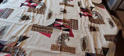 Vtg Spectrum Barkcloth Mcm Fabric 4yards 47  Wide Excellent • $85