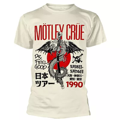Motley Crue Dr. Feelgood Japanese Tour 90 Natural T-Shirt NEW OFFICIAL • $20.41