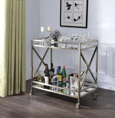 $344.15 • Buy Antique Gold Mirror Serving Cart