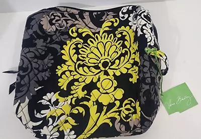 Vera Bradley Large Cosmetic Bag Baroque Zip Yellow/black Lined Brand Nwt • $19.99