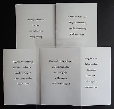 Pk Of 10 Get Well  Card Inserts Pre-cut 100gsm A6 A5 6x6 5x5 7x5 • £2.05