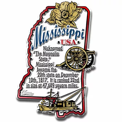Mississippi Information State Magnet By Classic Magnets 2.2  X 2.9  • $6.99