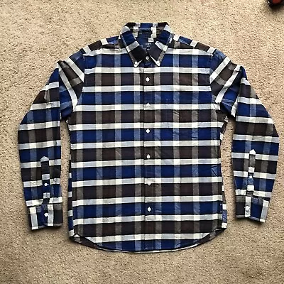 J Crew Shirt Mens Large Slim Oxford Button Down Long Sleeve Flannel Checkered • $4.95