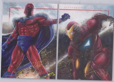 Glebe Magneto Iron Man Marvel Greatest Battles 2 Card Sketch Card • $1500