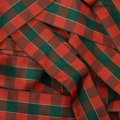 Plaid Tartan Ribbon 10mm 25mm 38mm Christmas And School Hair Bows Gingham Crafts • £3.49