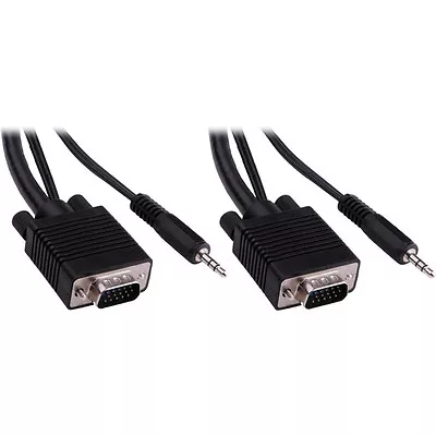 Pearstone 1.5' Standard VGA Male To Male Cable With 3.5mm Stereo Audio • $7.65