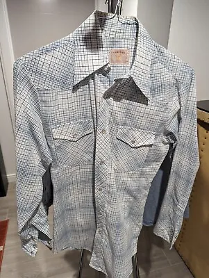 Retro Vintage Pearl Snap Western Shirt Travers Men's Small • $10