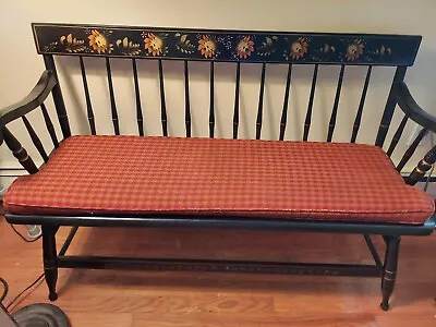 Colonial F. Bent & Bros Hitchcock-Style Stenciled Bench: 49 Wx19 Dx33 H • $560