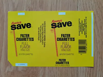 Opened Empty Cigarette Soft Pack--84 Mm-USA-Always Save • $1.60