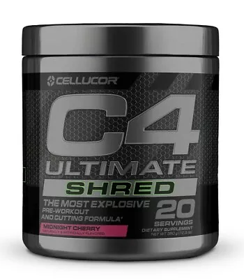 Cellucor C4 Ultimate SHRED Pre Workout / FATBURNER / 20 Servings MIDNIGHT CHERRY • $29.99