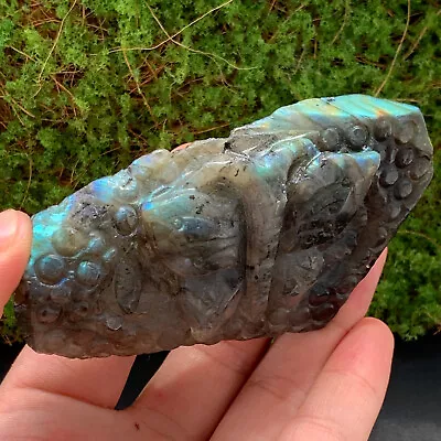 148G Natural Labradorite Carved Butterfly Skull Quartz Crystal Healing Reiki • $0.01