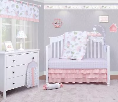 6-Piece Birds Flamingos Baby Girl Nursery Crib Bedding Sets By OptimaBaby • $35