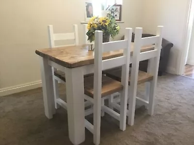 Rustic Farmhouse Dining Table And 4 Chairs • £395
