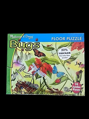Authentic Melissa & Doug Bugs Jumbo Jigsaw Floor Puzzle 24 Pcs 4 Feet Long. NEW • $21