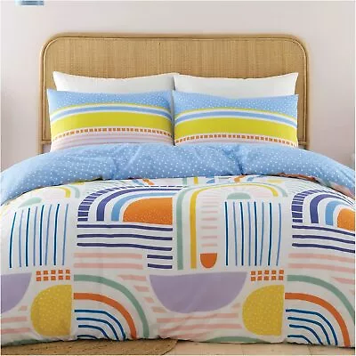 REVERSIBLE DUVET COVER Quilt Printed Bedding Set Pillowcase Double King Size • £15.99