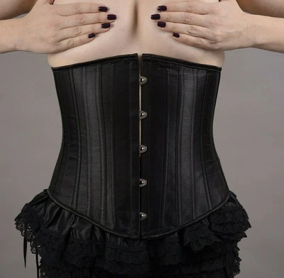 £20 • Buy Black Satin Underbust Corset, Waspie, Waist Cinche, Waist Training