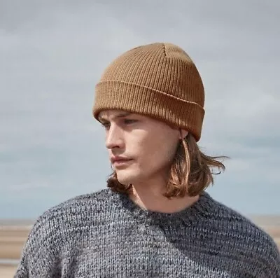 Beechfield Beanie Hat Cotton Organic Double Layer Soft Breathable Knit Cap Warm • £9.99