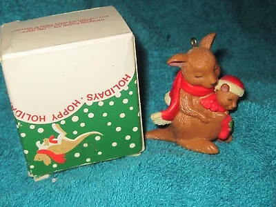 Vintage 1983 Avon - Hoppy Holidays Kangaroo And Baby Ornament - Good Condition • $9