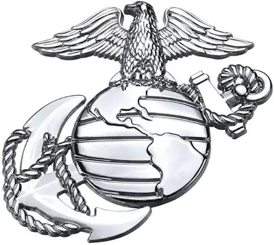 1Pc US Marine Corps Car Auto Emblem Motorcycle Iron Badge Hawk Anchor (Silver) • $11.99
