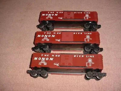 3- Lionel Box Cars  ALL # 9230  MONON  0-027 • $42