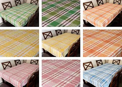 £5.99 • Buy Seersucker Fabric Check Tablecloth 100% Cotton Kitchen Dining Table Linen