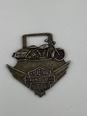 Vtg STERLING SILVER HARLEY DAVIDSON POCKET WATCH FOB • $49.95