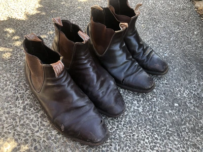 $110 • Buy Vintage RM Williams Craftsman Boots , 2 Pairs, Size 9.5 Mens,Well Worn, Chestnut