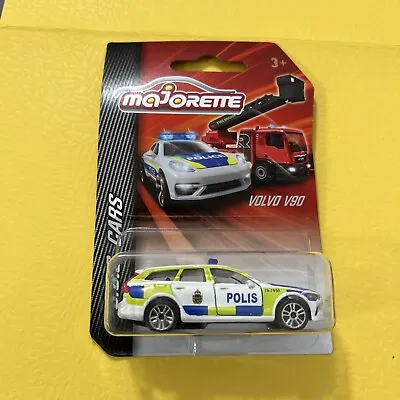 Majorette S.O.S. Cars Volvo V90 Weiß/blau/gelb POLIS Neu/OVP Polizei Schweden • $23