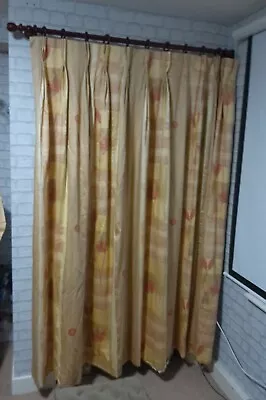 One Pair Vintage  Interlined  Large Long Curtains With Ties Only • £90