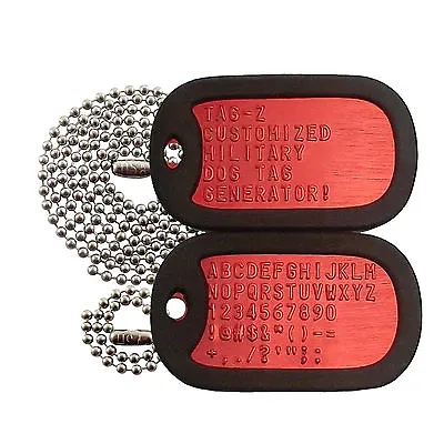 2 Military Dog Tags - Custom Embossed RED - Medical Alert Tags • $9.99