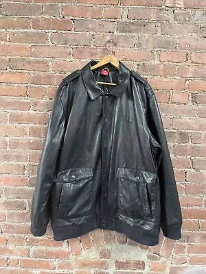 Jordan Men’s Leather Bomber Jacket Sz XXL Black Super Rare • $240