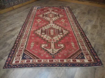 Geometric Turkish Vintage RugAnatolian Farmhouse HandMade Rug 5x9.1 Ft • $0.99