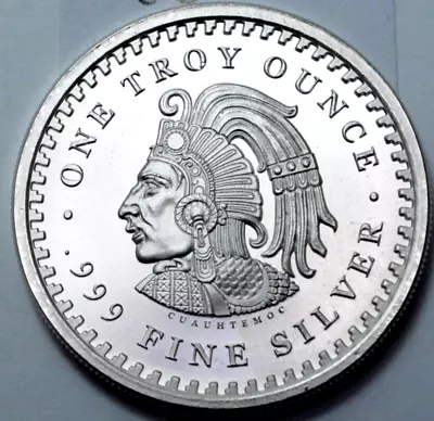 1 Oz 999 Silver Round Aztec Mayan Calendar Collectible Bullion Rare! No Reserve$ • $29