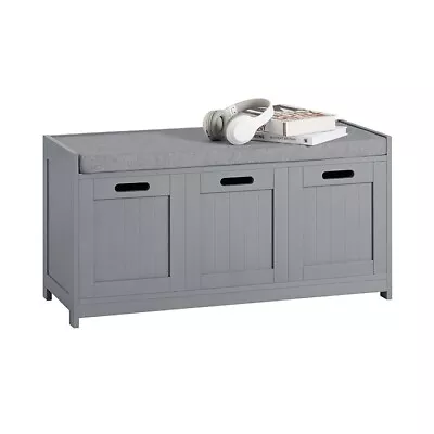 SoBuy® Hallway Bedroom Storage Shoe Bench With Seat Cushion FSR80-SGUK • £84.95