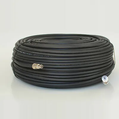 25M Black RG6 Magic Eye RF Coax Cable For Sky TV Link  Aerial Wall Socket • £14.99