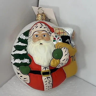 $31.90 • Buy Vaillancourt Folk Art Hand Painted Blown Polish Glass Santa Ornament New W/Tag