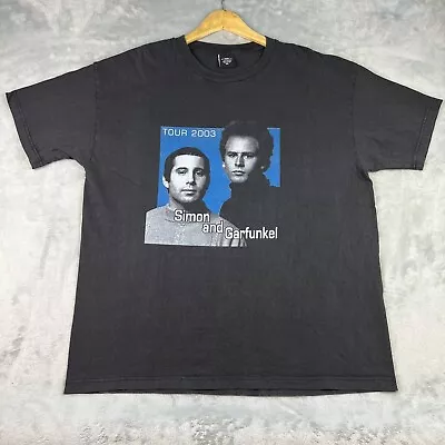 Vintage Simon And Garfunkel Shirt Adult XL Black Concert Old Friends Tour 2003 • $19.88