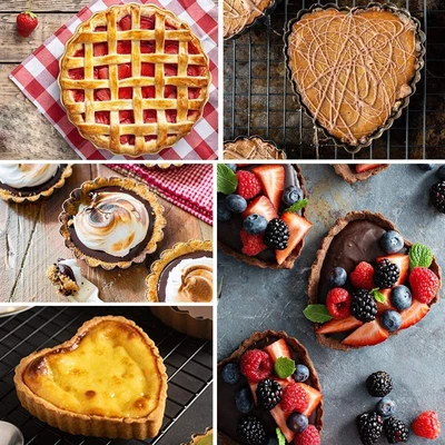 £7.85 • Buy Pack Of 4 Non-stick Mini Pie/ Tart/ Quiche Tins Removeable Bottoms +pastry Brush