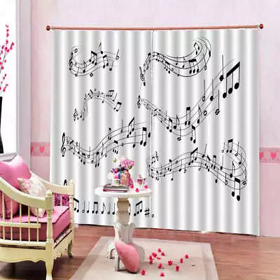 Wonderful Music Melody 3D Curtain Blockout Photo Printing Curtains Drape Fabric • $122.24