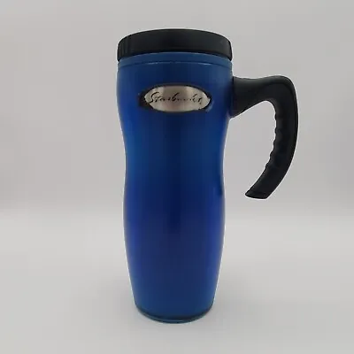 Vintage Starbucks Barista Insulated Travel Coffee Mug 2000 Blue 16 Oz • $12.99